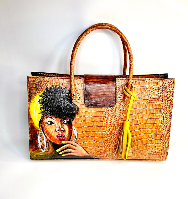 Brown HER Afro Leather Handbag