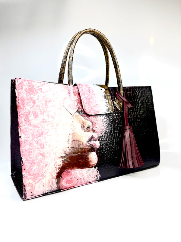 Pink HER Afro Leather Handbag