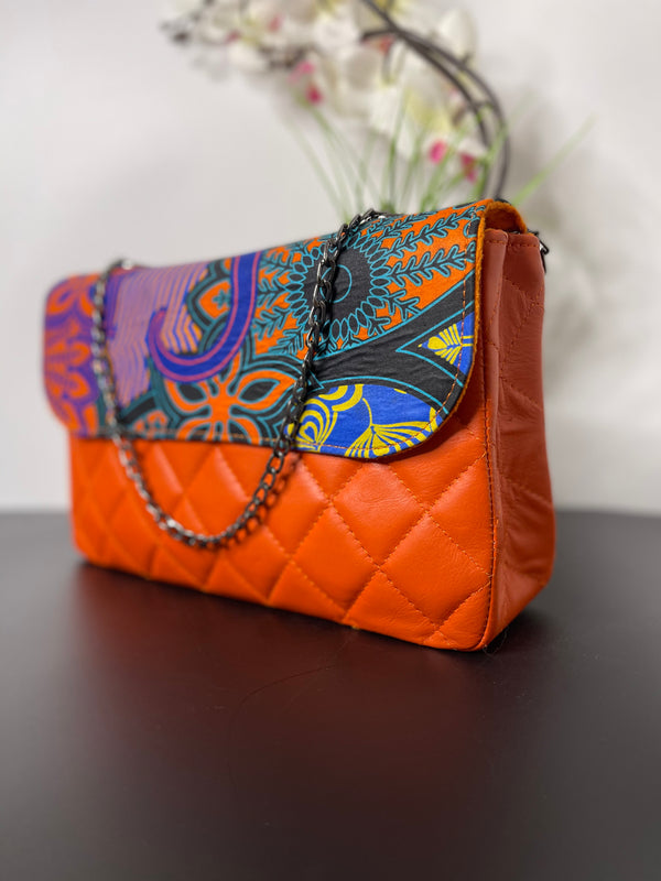 Autumn Print  Ify Quilted Leather Bag