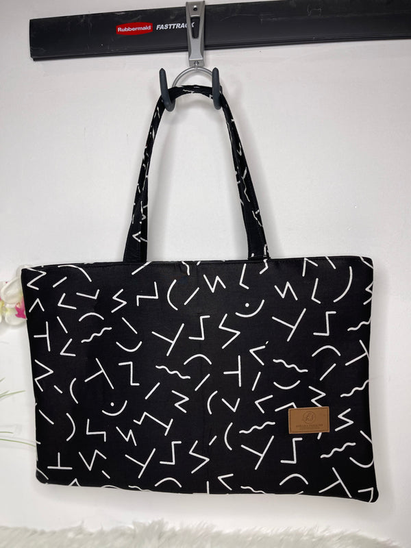 Black Print Totes  Bag